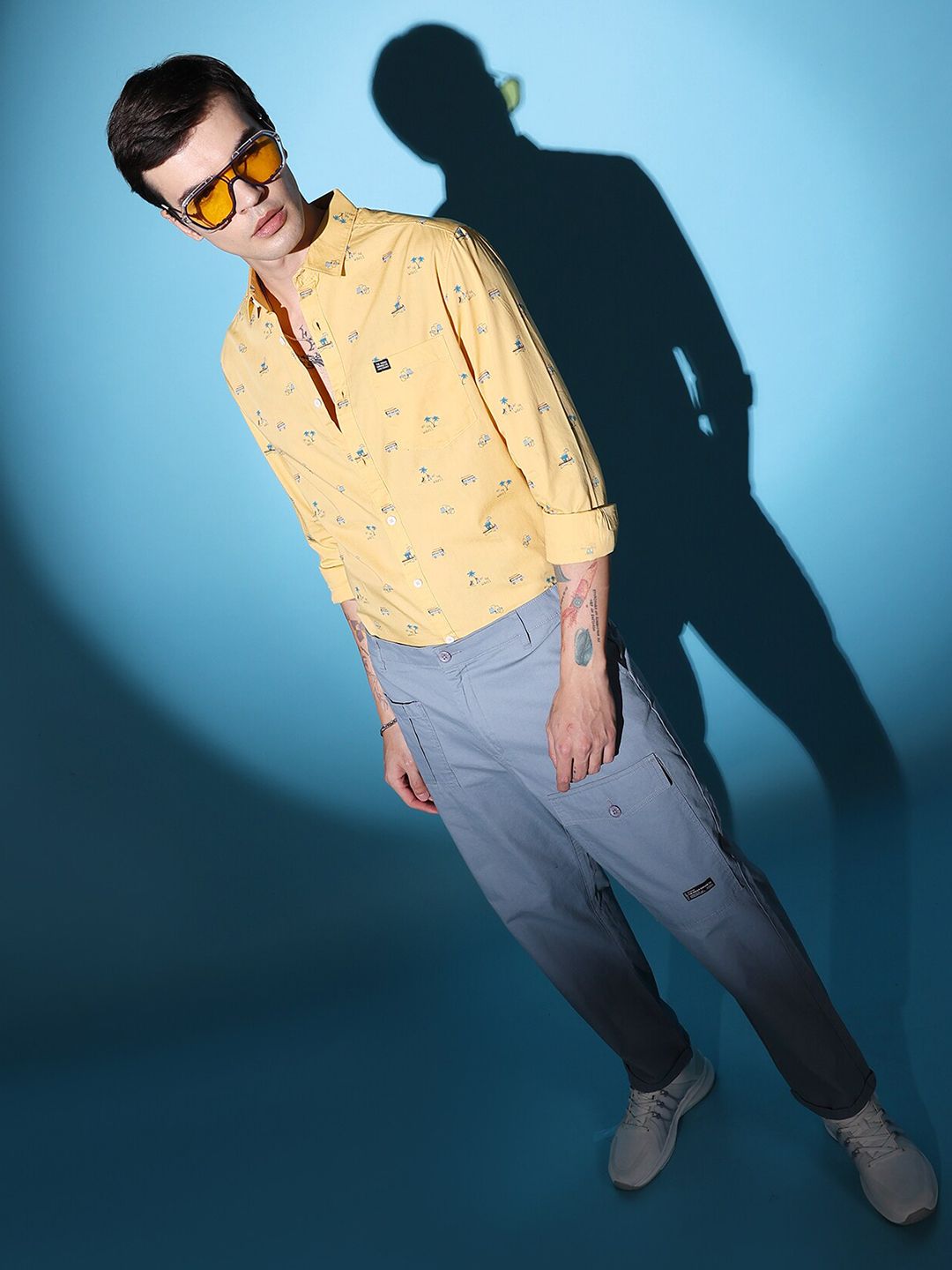 The Indian Garage Co Slim Fit Conversational Printed Pure Cotton Casual Shirt