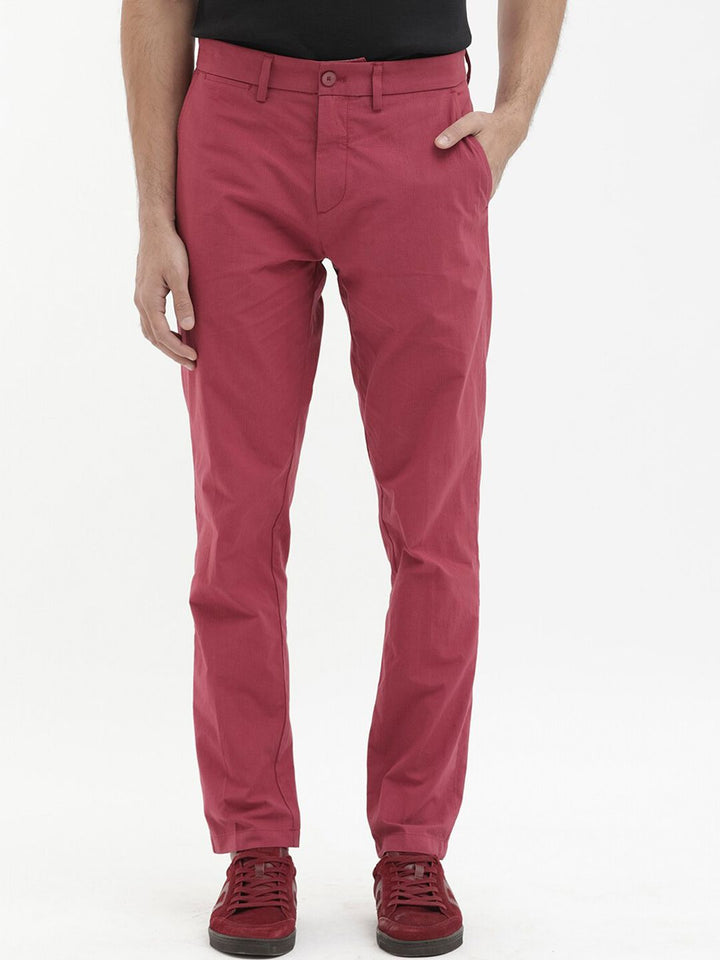 RARE RABBIT Men Harlow Mid-Rise Regular Fit Cotton Trousers