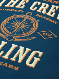 DILLINGER Men Typography Printed Oversized Drop-Shoulder Sleeves Pure Cotton T-shirt