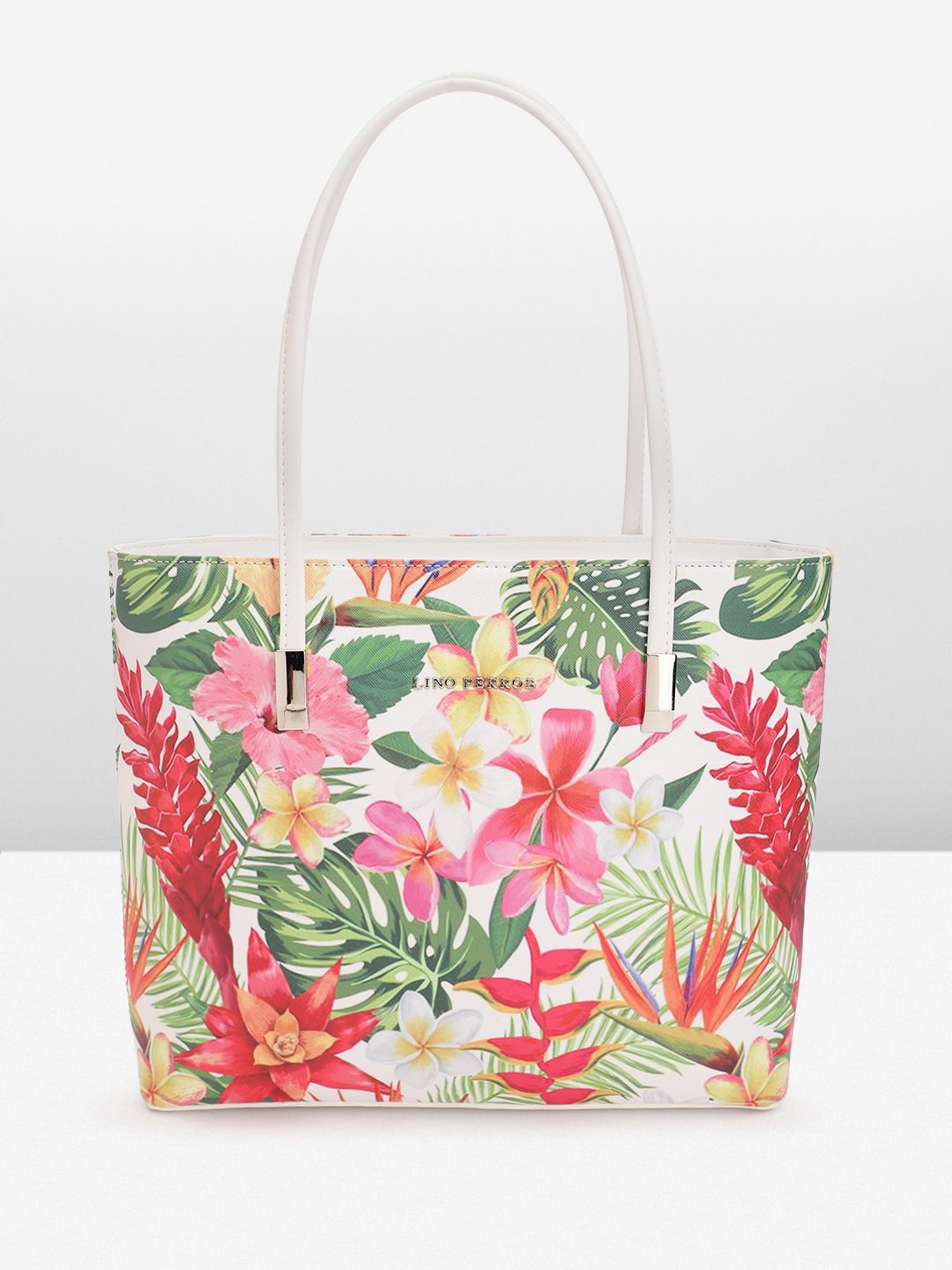 Lino Perros Floral Printed Structured Shoulder Bag