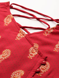 Anouk Ethnic Motif Printed Knee Length A-Line Ethnic Dress