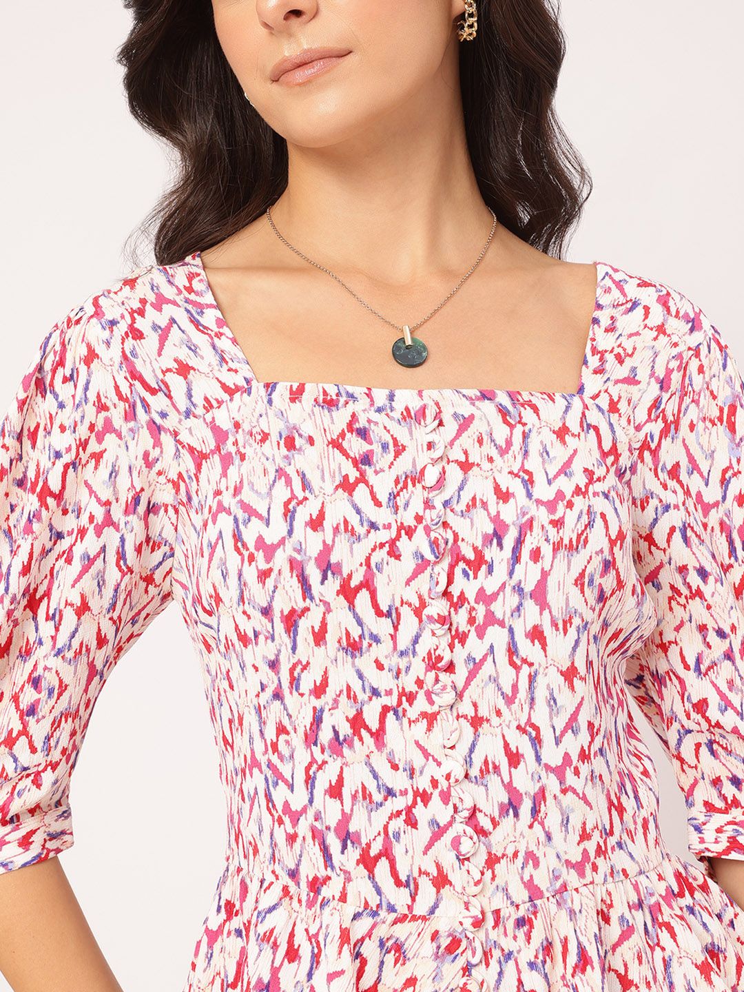 DressBerry Sweet & Simple Square Neck A-line Top