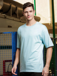 ADRO Round Neck Drop-Shoulder Sleeves Oversized Pure Cotton T-shirt