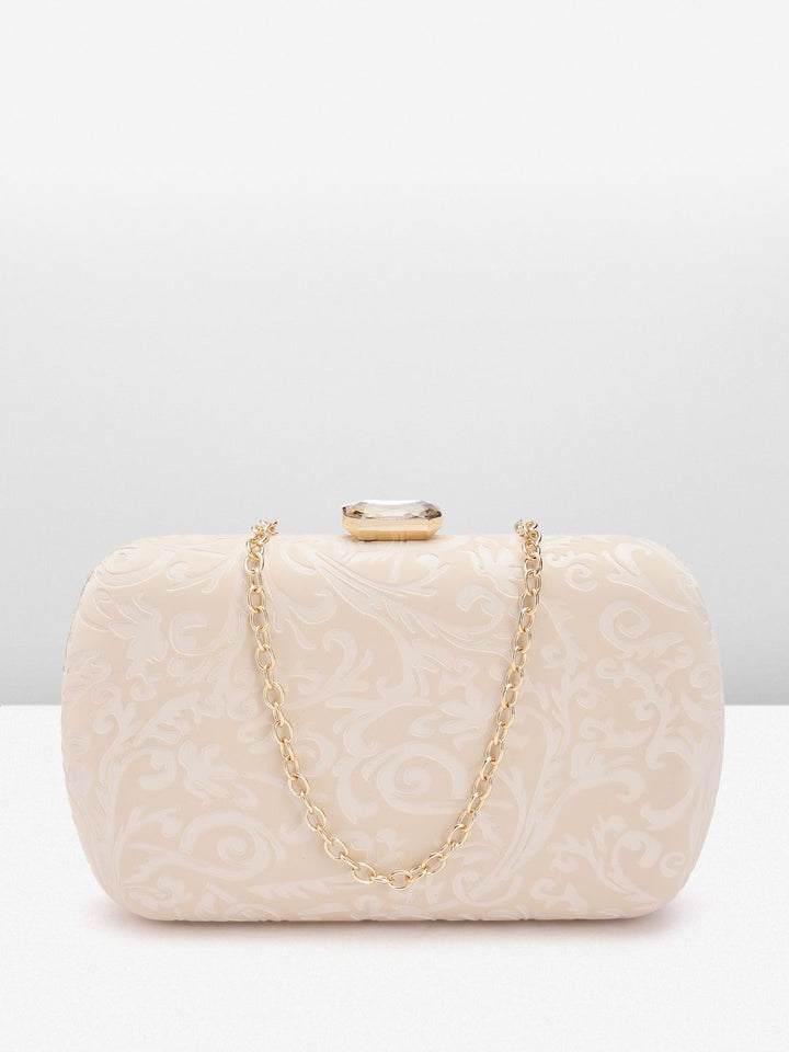 Lino Perros Women Floral Textured Party Box Clutch