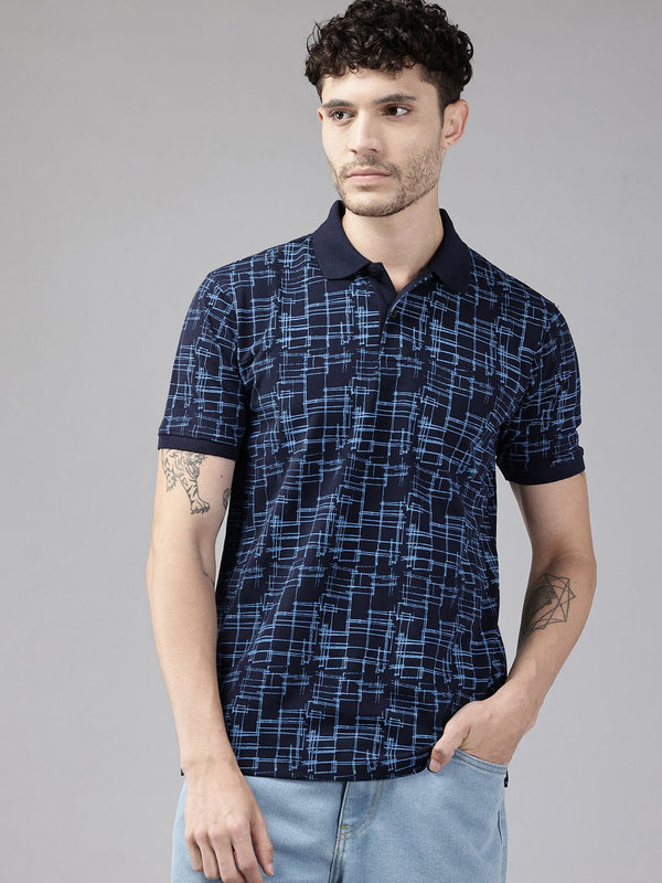 Park Avenue Abstract Printed Polo Collar T-shirt
