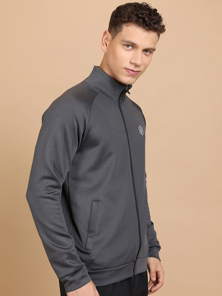 HIGHLANDER Mock Collar Front-Open Sweatshirt