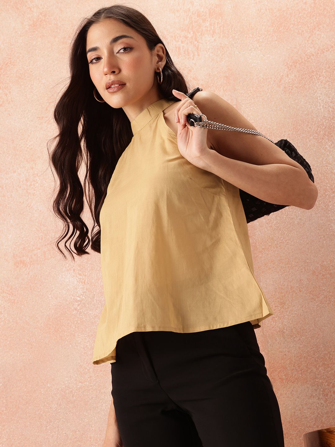 all about you Halter Neck Pure Cotton A-Line Top