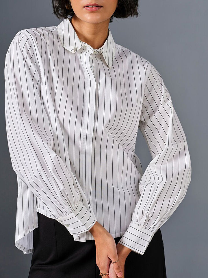 AND Striped Cotton Shirt Style Top