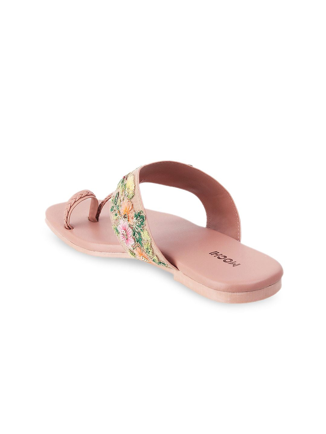 Mochi Women Pink Ethnic One Toe Flats