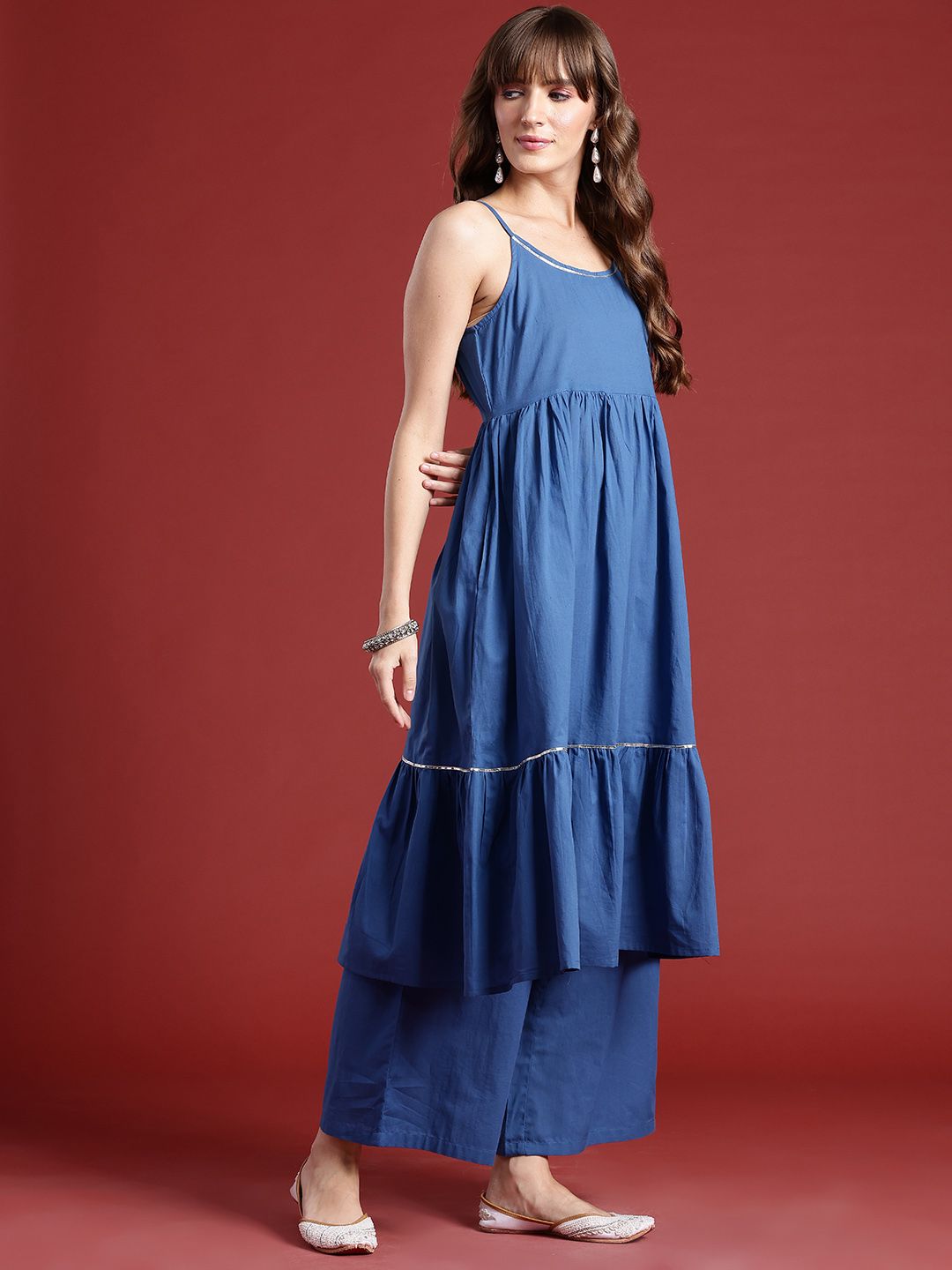Anouk Empire Gotta Patti Pure Cotton Kurta with Palazzos & With Dupatta