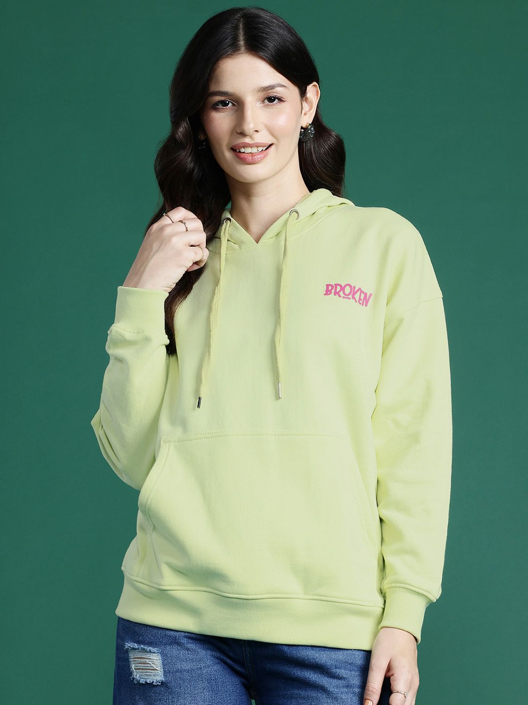DressBerry Printed Hooded Sweatshirt