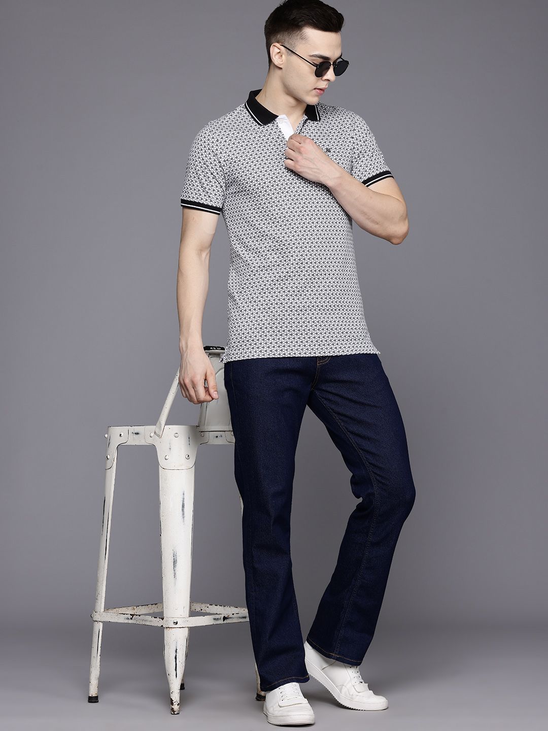 Raymond Printed Polo Collar Pure Cotton T-shirt