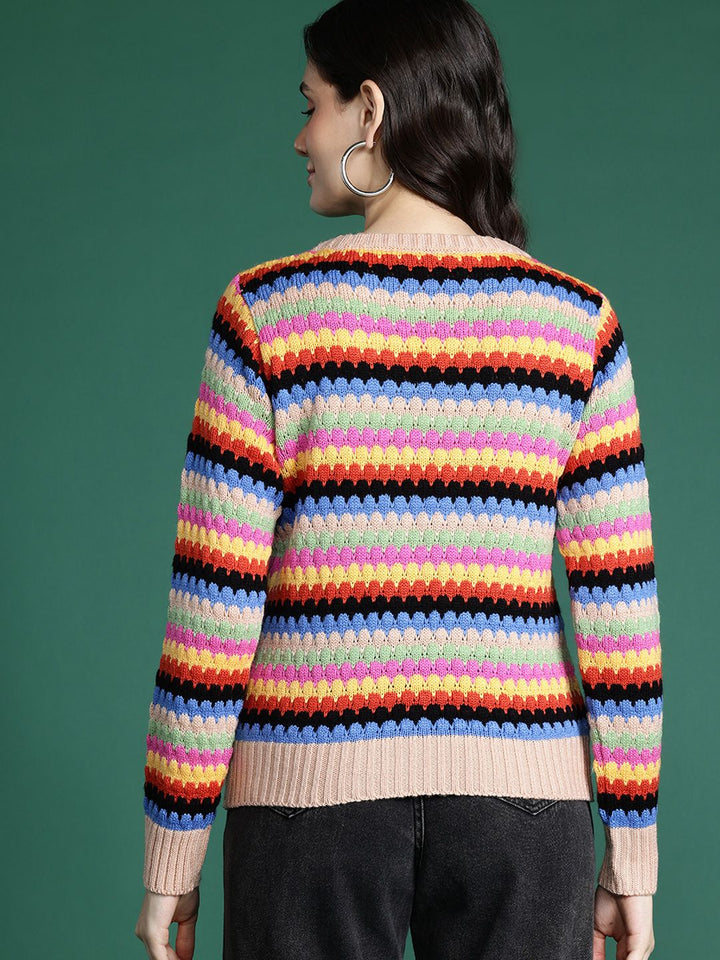 DressBerry Pure Acrylic Self-Design Pullover
