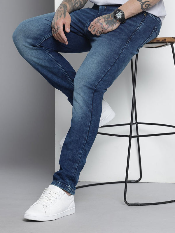 The Indian Garage Co Men Heavy Fade Stretchable Jeans
