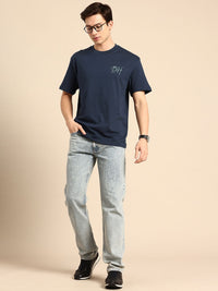 Being Human Brand Logo Printed Drop-Shoulder Sleeves Pure Cotton Easy Fit T-shirt