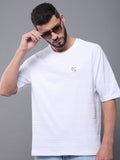 Difference of Opinion Men Solid Popcorn Structure Oversized Raglan T-Shirt
