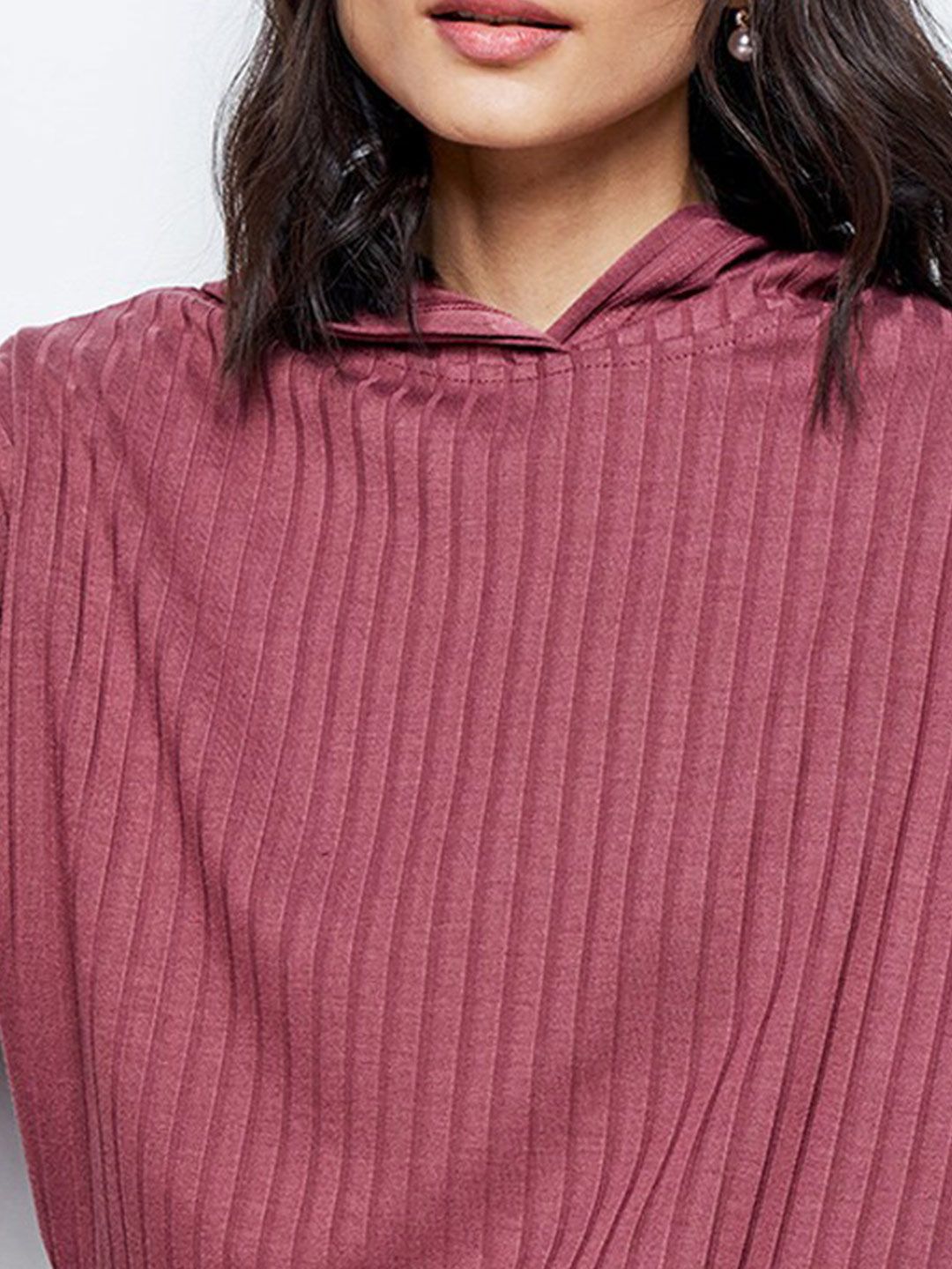 AND Self Design Hooded Sweatshirt With Trousers