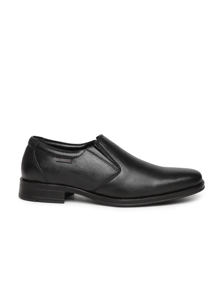 Red Chief Men Black Leather Semiformal Slip-Ons