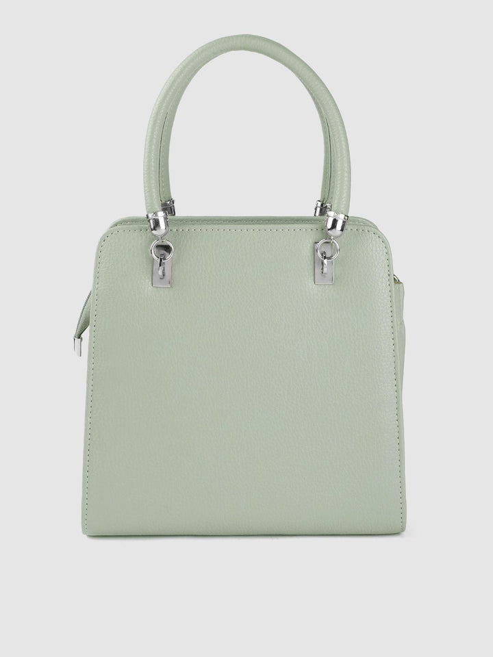 Lino Perros Sea Green Solid Structured Handheld Bag