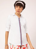 DressBerry Modern Refinement Contrast Placket Shirt