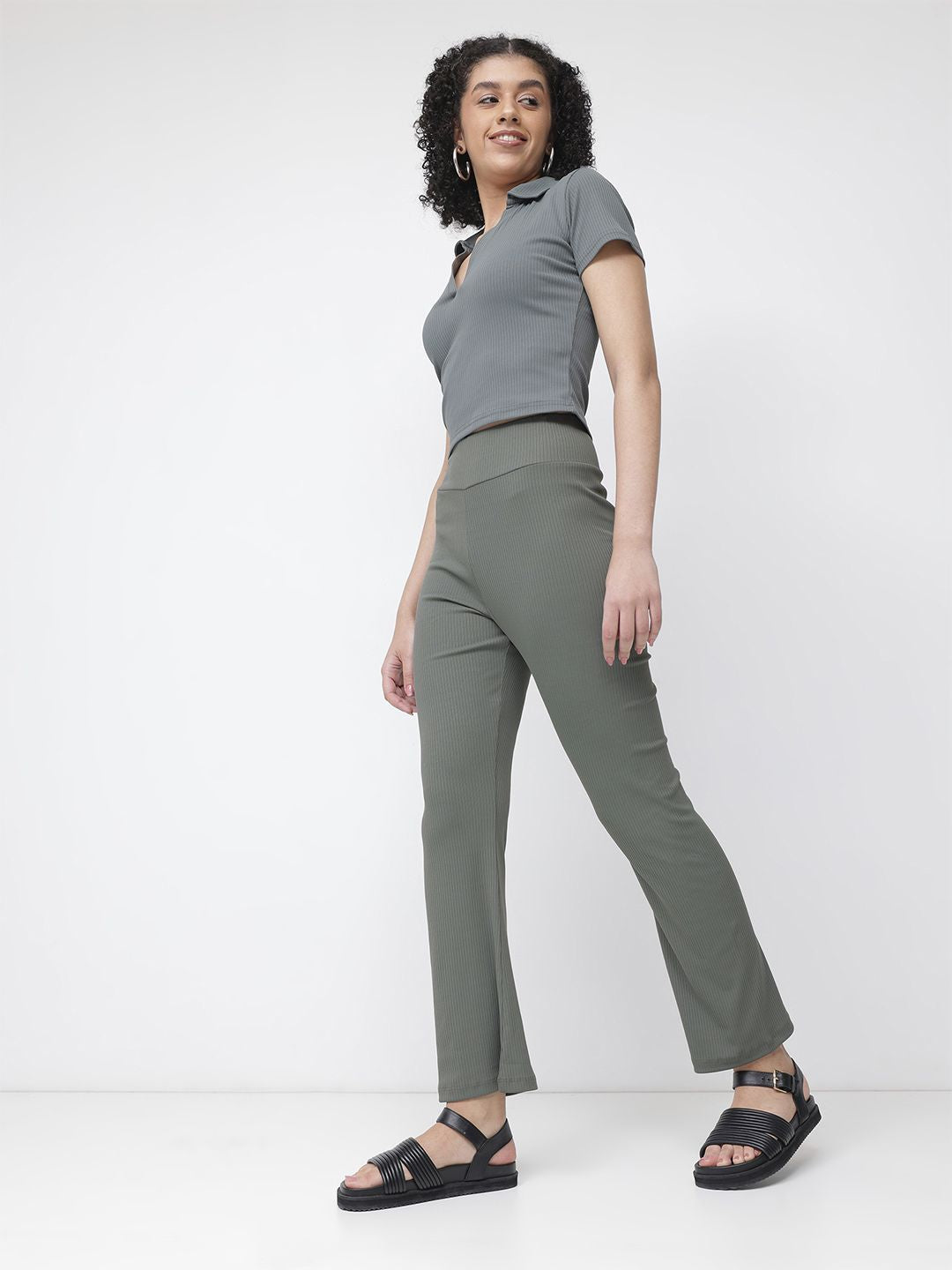 DressBerry Gettin' Groovy Ribbed Trouser
