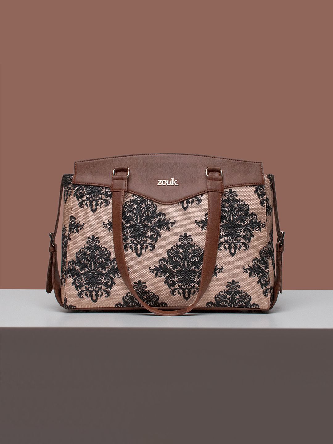 ZOUK Mughal Ethnic Motifs Printed Structured Shoulder Bag