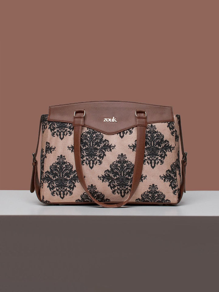 ZOUK Mughal Ethnic Motifs Printed Structured Shoulder Bag