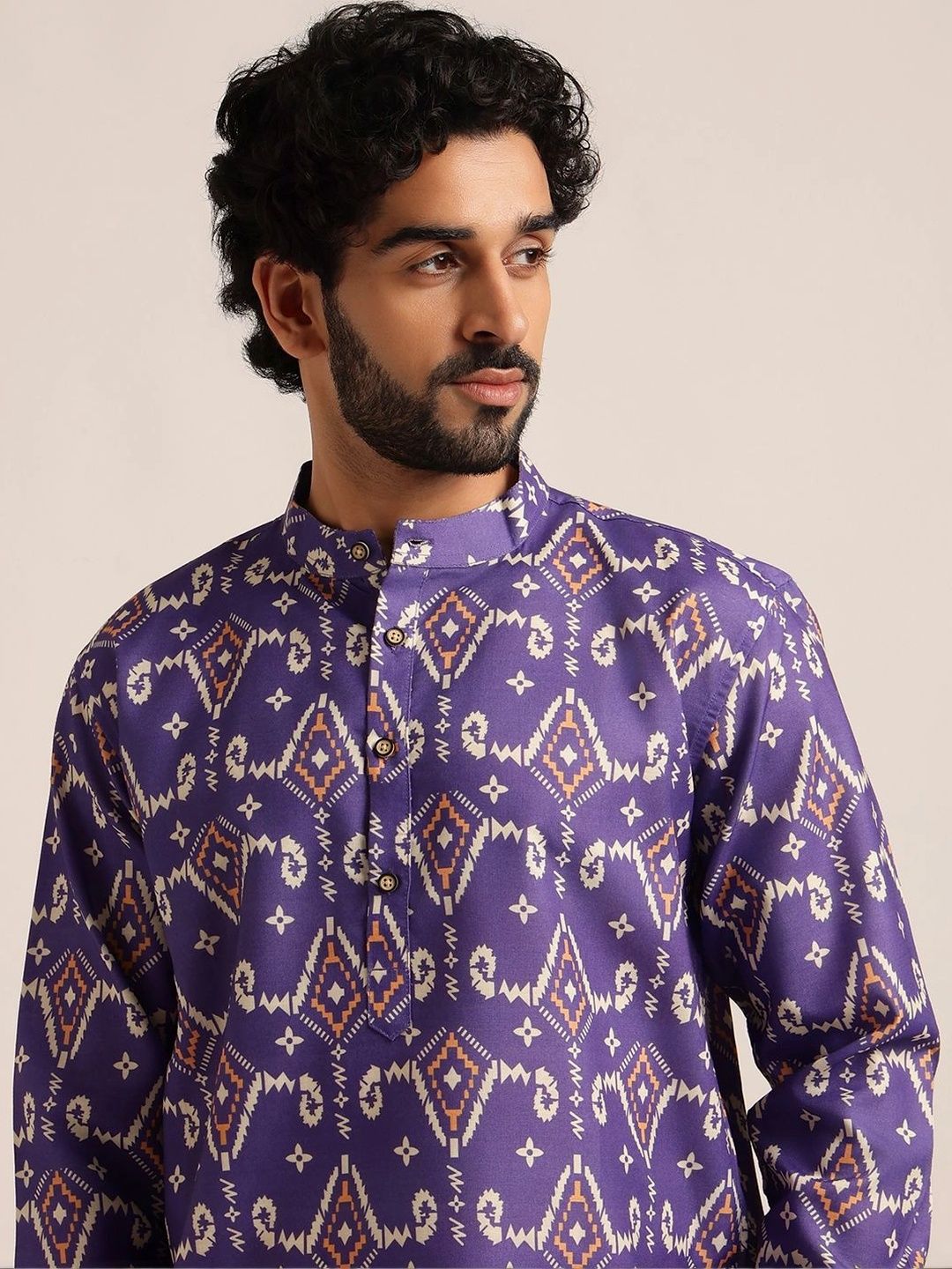 Anouk Lelaki Motif Etnik Bercetak Indie Prints Kurta