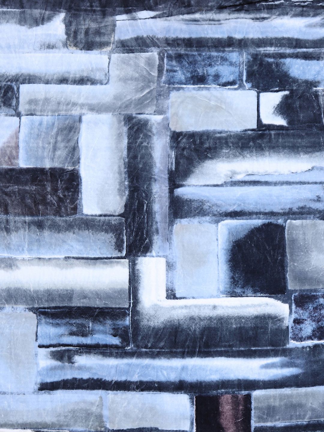 Monte Carlo Blue & White Abstract Printed Mild Winter Double Bed Blanket