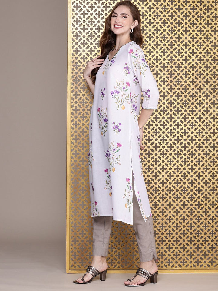 House of Pataudi Floral Printed Jashn Kurta