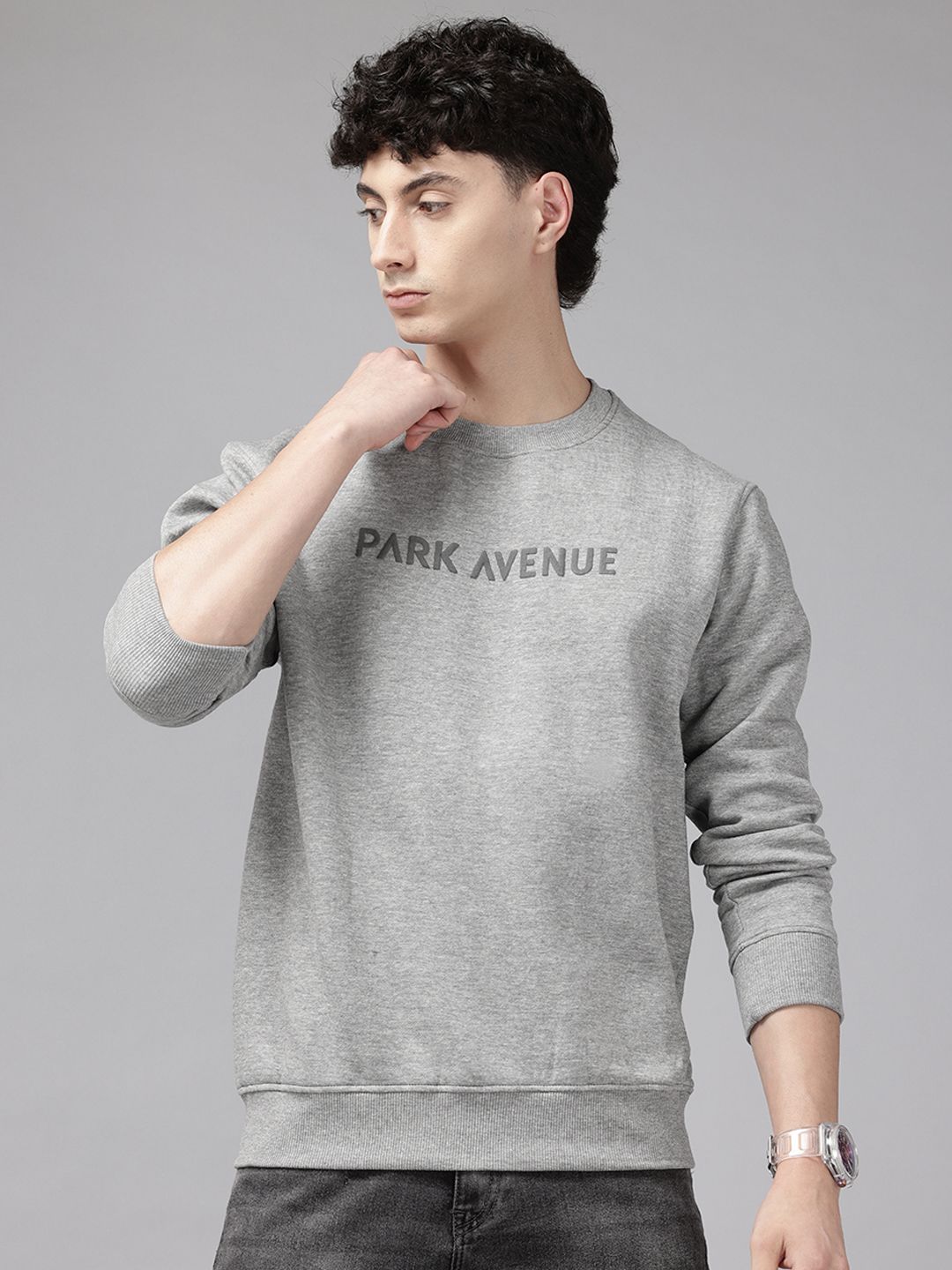 Park Avenue Brand Logo Printed Pullover Sweatshirt