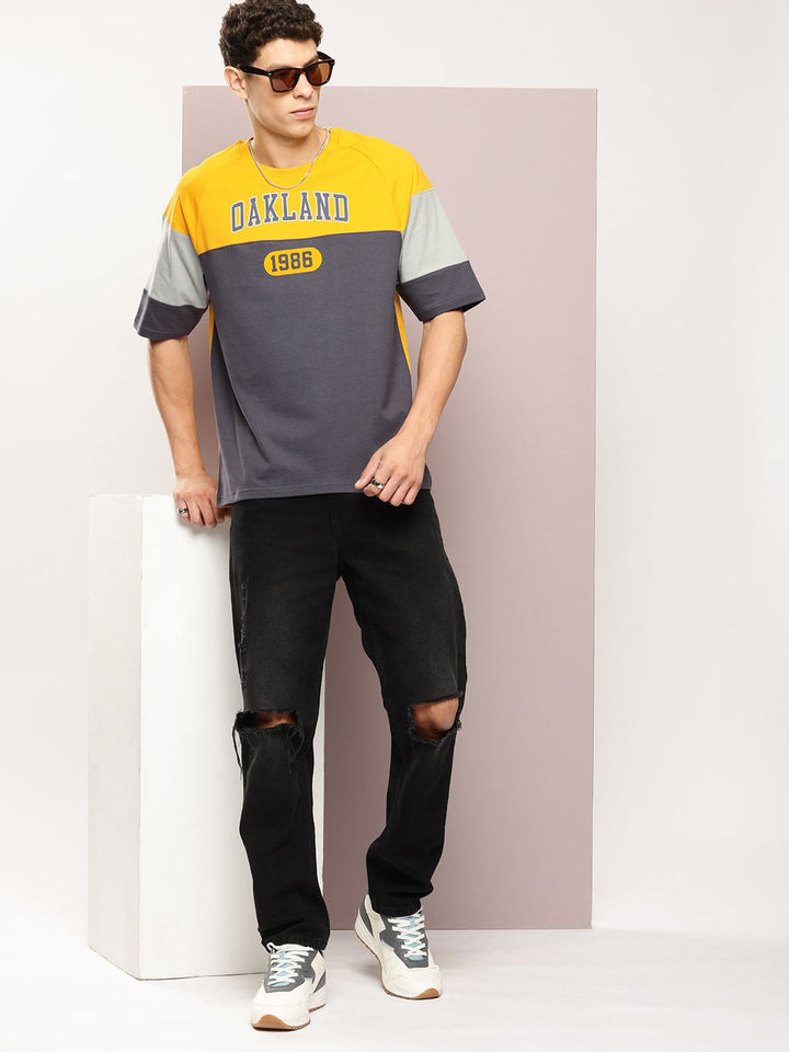 DILLINGER Men Typography Printed Oversized T-shirt