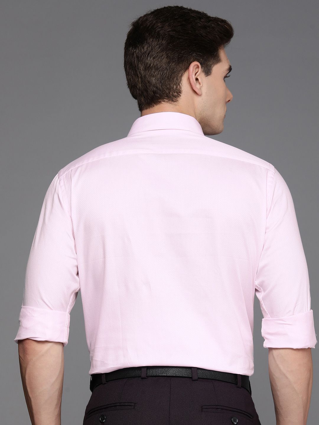 Raymond Pure Cotton Self Design Slim Fit Textured Formal Shirt