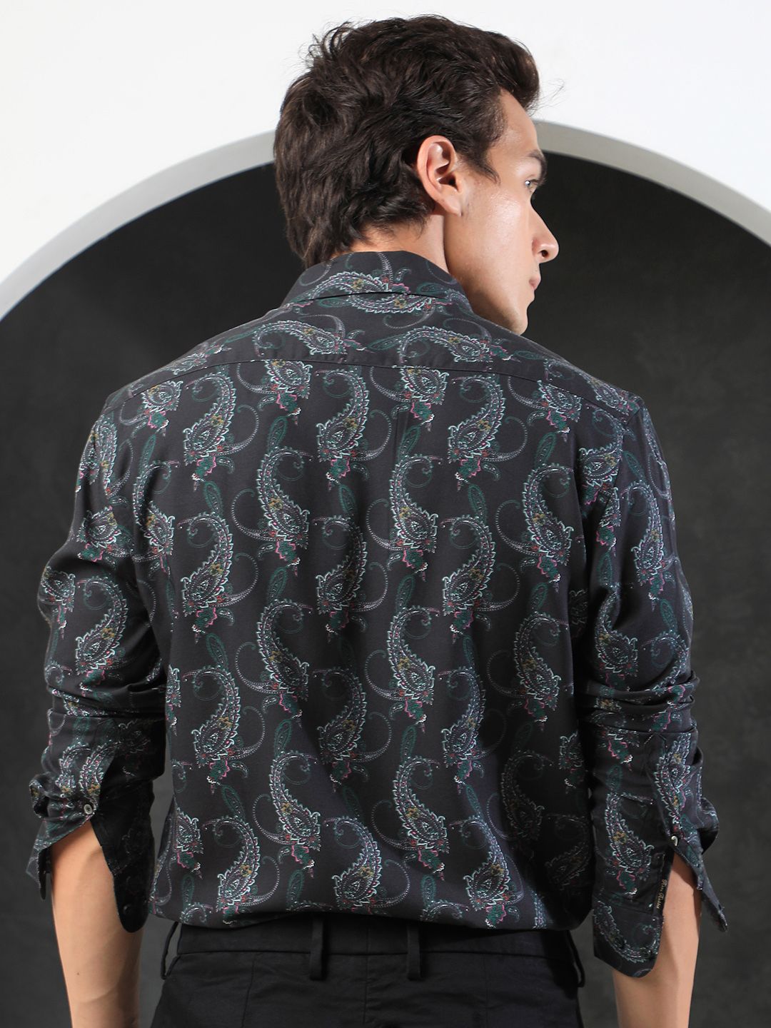 RARE RABBIT Men Crislons Slim Fit Printed Cotton Shirt