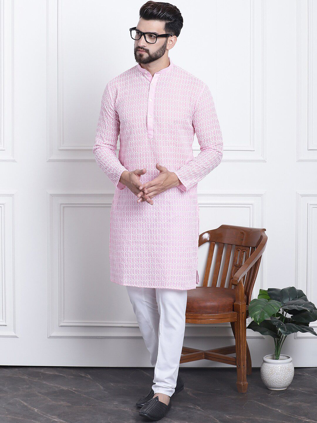 SOJANYA Ethnic Motifs Embroidered Pure Cotton Kurta