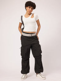 DressBerry Slanted Style Cut-Out Chic Crop Top