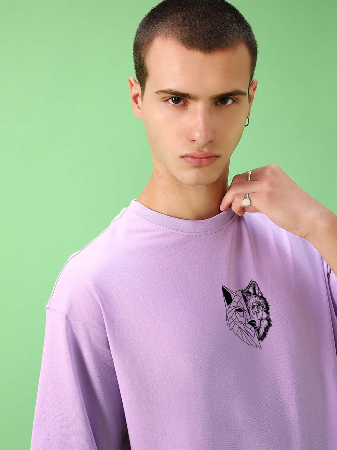 Bewakoof Green Watching You Change Colours Graphic Printed Oversized T-shirt