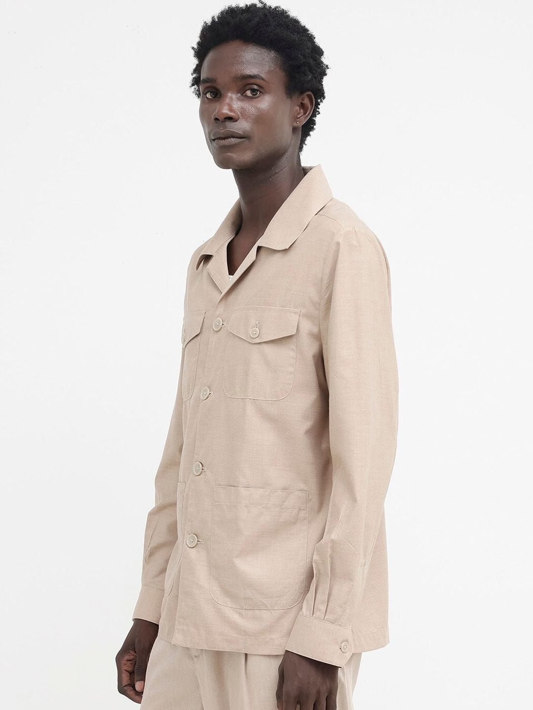 RARE RABBIT Men Echos Spread Collar Long Sleeves Shackets