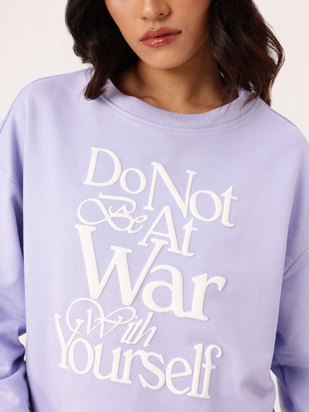DressBerry Printed Cotton Terry Relaxed Fit Sweatshirt