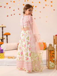 pspeaches Girls Printed Ready to Wear Lehenga & Blouse With Dupatta