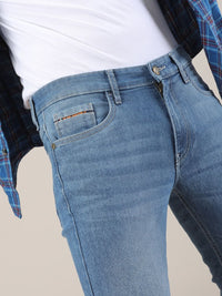 Garage India CO Men Biru Slim Slim Fit Mid-Rise Clean Clean Melihat Seluar Jeans
