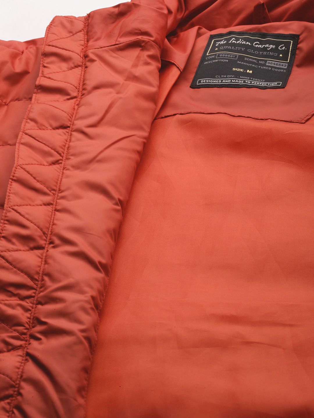 The Indian Garage Co Men Zip-Front Puffer Jacket with Zip Pockets
