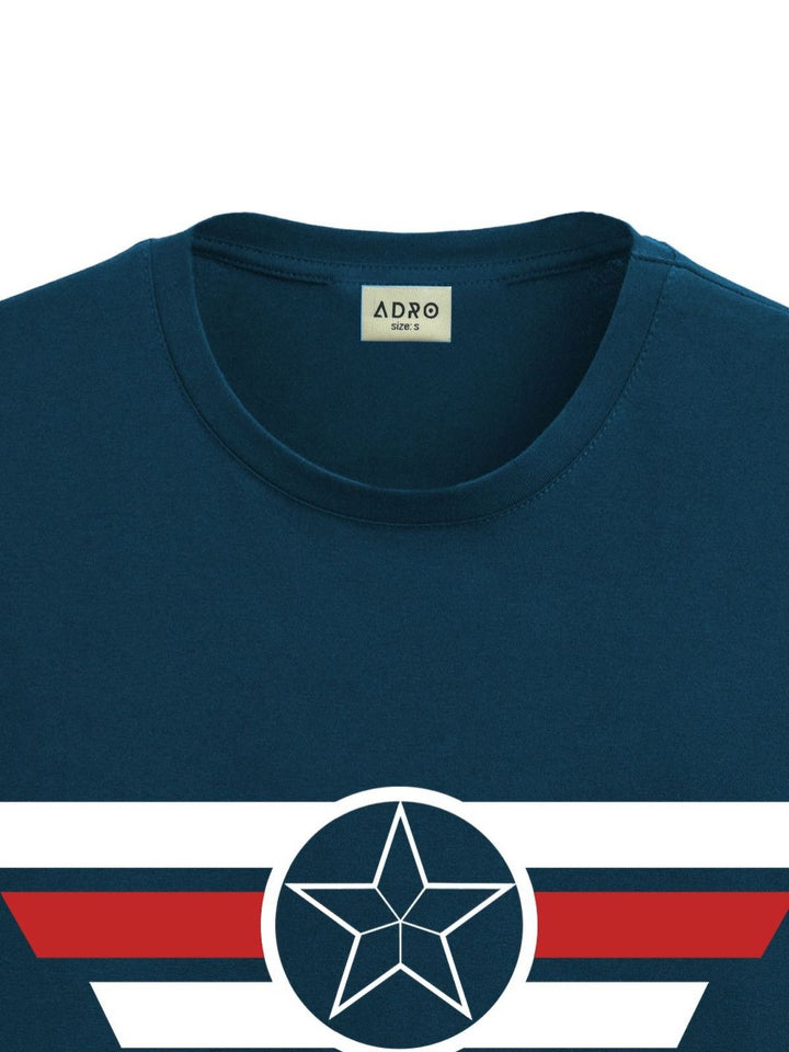ADRO Men Typography Printed Applique T-shirt