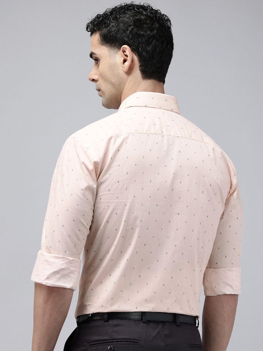 Park Avenue Slim Fit Opaque Micro Ditsy Printed Pure Cotton Formal Shirt
