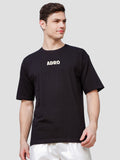 ADRO Lelaki Typography Printed Drop-Shoulder Sleeves Cotton Oversized T-Shirt