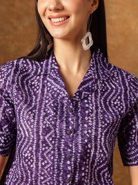 Anouk Women Geometric Printed V-Neck Cotton Top