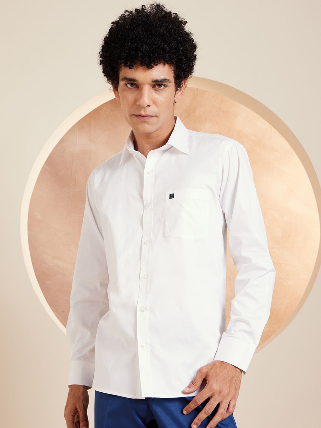 DENNISON Brand Logo Cotton Satin Shirt