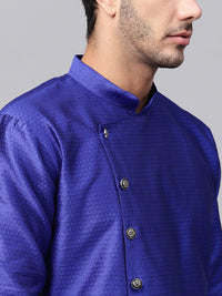 SOJANYA Men Blue Woven Design Straight Kurta