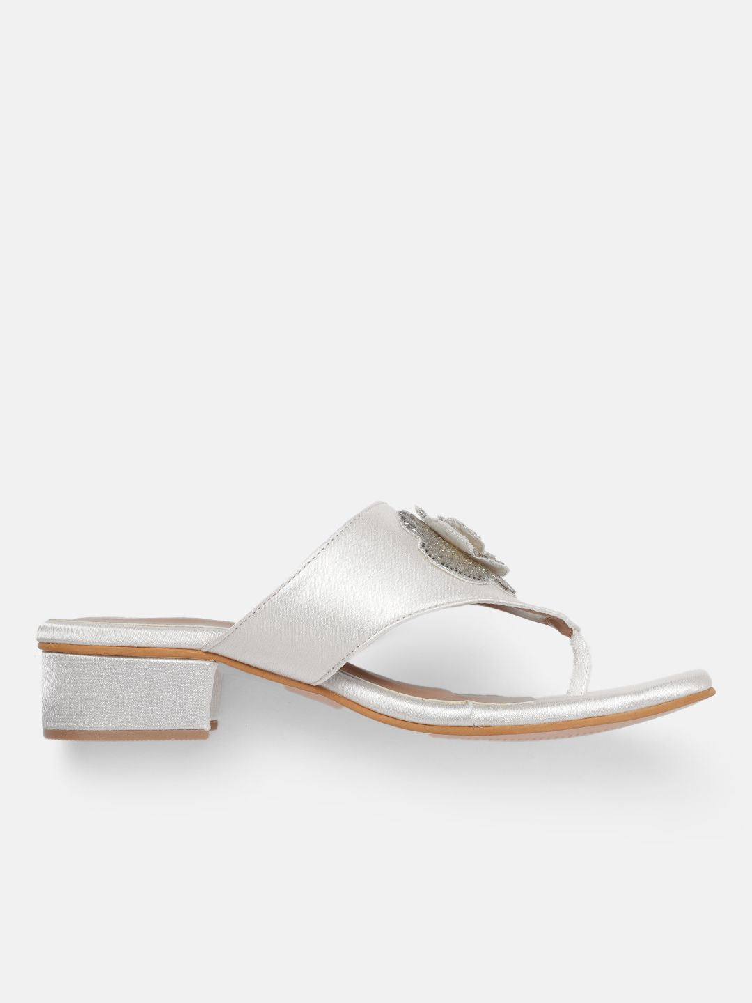 DressBerry Embellished Comfort Sandals with Floral Accent