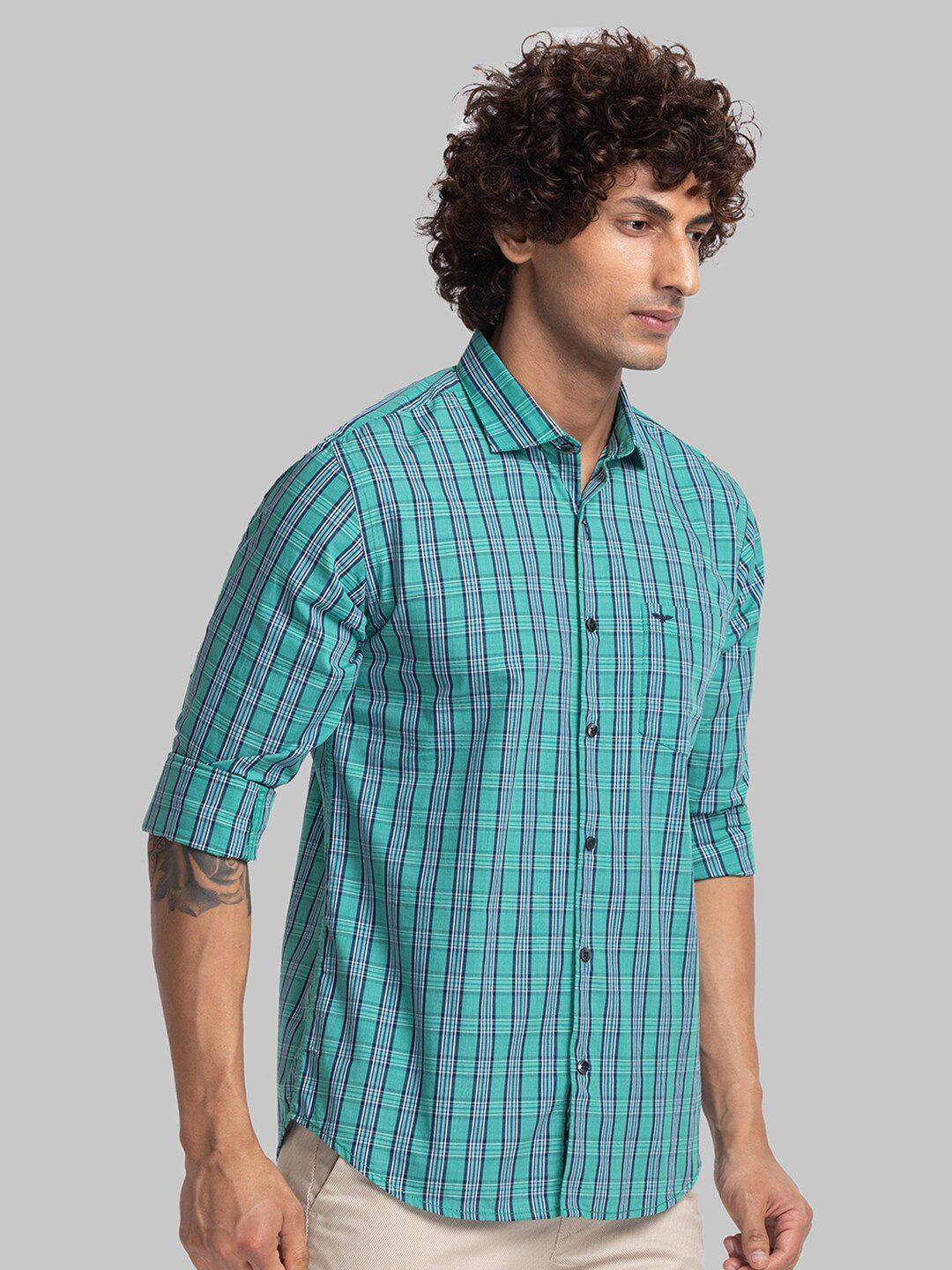 Park Avenue Checks Slim Fit Organic Cotton Casual Shirt